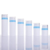 Contenants d'emballage cosmétique en PP de 30/50/100/150/200 ml, flacon cylindrique à pompe sans air pour crème pour le visage et lotion, impression sérigraphique, 100 pièces