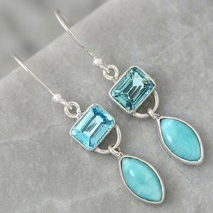 Magnifiques boucles d'oreilles pendantes en argent sterling 925 avec opale impériale pour mariage, fête et cadeau - Product Image 3