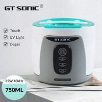 Pembersih Ultrasonik Perhiasan Elektrik GT-U4 750ml Tangki Baja Tahan Karat SUS304 Kontrol Sentuh 40kHz Timer Digital 1 Tahun