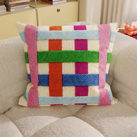 Funda de Almohada Decorativa con Estampado Plano Minimalista Moderno Cuadrado Inspirado en la Dopamina para Respaldo de Sofá, Cabecera de Dormitorio y Ventanal