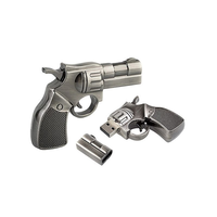 Clé USB haute vitesse USB2.0 USB3.0 en métal, modèle revolver, clé USB créative en forme de pistolet en alliage de zinc, prise en charge de l'impression de logo OEM