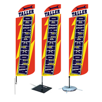 Drapeaux à plumes personnalisés promotionnels imprimés 4,5 m 100 % polyester résistants au vent pour atelier automobile, publicité de plage, bannière volante, vente en gros