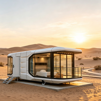 Maison capsule mobile de luxe, structure en aluminium, maison préfabriquée miniature pour glamping, hôtel et zone touristique