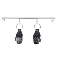 En gros, accessoires BDSM pour adultes : Menottes de suspension en cuir PU pour poignets et mains, à accrocher à la porte, autres produits sexuels