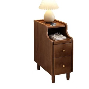 Miniature solid wood antique style bedside table, popular for home and bedroom use, 20-30cm narrow <b>gap</b> cabinet/shelf. - Product Image 1