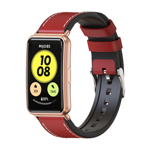 Bracelet de montre intelligente en caoutchouc silicone, boîtier de bracelet en cuir de Sport pour <span class=keywords><strong>huawei</strong></span> Watch fit <span class=keywords><strong>Band</strong></span> Strap hommes <span class=keywords><strong>2022</strong></span> - Product Image 1