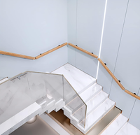 Main courante d'escalier intérieure en bois, longueur personnalisée, support mural en bois pour villa, loft, escalier, barre de sécurité pour personnes âgées