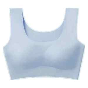 Women's Thin Ice Silk Beauty Tank Top Sports Sleep <strong>Bra</strong> <strong>No</strong> Steel Hoop Sexy Bikini Underwear with Thin Cup Collection Accessory - Product Image 6