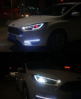 Para Ford Focus 2015-2017 LED faros 35W lámpara de coche de plástico con DRL y señal móvil