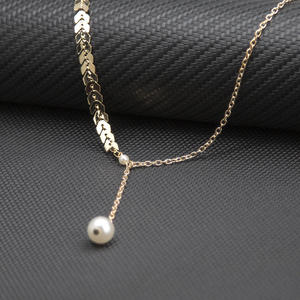 <span class=keywords><strong>Collier</strong></span> en perles dorées tendance pour femmes, vente en gros N206206 - Product Image 4