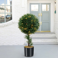 Usine Vente Directe Artificielle Boule Topiaire Arbre Réaliste Faux Cyprès Plante pour la Décoration Intérieure et Extérieure