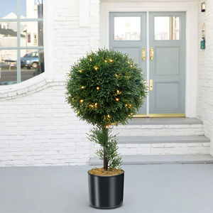 Fábrica Venda Direta <span class=keywords><strong>Artificial</strong></span> Bola <span class=keywords><strong>Topiary</strong></span> Árvore Realista Faux Cypress Planta para Decoração Interior e Exterior - Product Image 1