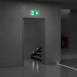Segnale di Uscita di Emergenza Freccia Destra - Alluminio Luminescente 300x160mm Made in Italy - Product Image 3