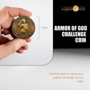 Moneda <span class=keywords><strong>de</strong></span> Desafío Personalizada con la Armadura <span class=keywords><strong>de</strong></span> <span class=keywords><strong>Dios</strong></span>, Moneda <span class=keywords><strong>de</strong></span> Desafío Cristiana Chapada en Oro Antiguo - Monedas Conmemorativas para Coleccionistas - Product Image 3