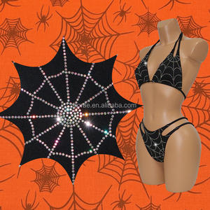 S749 Traje de baño de una pieza de lujo para mujer Sexy Rhinestone Diamond Crystals XL Size Bikini Traje de baño Rebordear - Product Image 2
