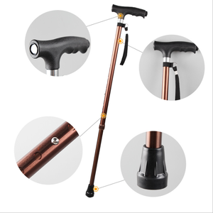 オフセットハンドル付きヘビーデューティーウォーキングケーン、耐荷重、軽量で調節可能なキャリーストラップ付きウォーキングスティック - Product Image 3