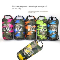 Sac à dos étanche camouflage transfrontalier en PVC 210D, multifonctionnel et portable pour activités de plein air, baignade et randonnée aquatique, sac étanche 2L-30L