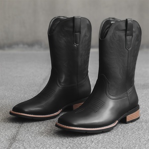 <span class=keywords><strong>Botas</strong></span> Vaqueras 881 Estilo Western Ecuestre con Punta Cuadrada, Caña Alta, Retro, <span class=keywords><strong>de</strong></span> Verano, a la Moda, con Bordado y Abertura en V Larga - Product Image 5