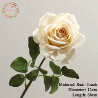 Fleurs artificielles en gros de haute qualité, fleurs artificielles en latex au toucher réel, roses poussiéreuses au toucher réel pour la décoration de mariage et de la maison