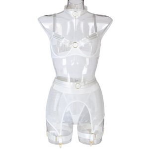 新作到着ファッションセクシーランジェリー女性中空セクシー下着セットメッシュシースルーランジェリーセット - Product Image 6