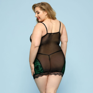 Nuisette bonne qualité bébé poupée grande taille string vêtements de nuit robe dentelle florale Sexy Lingerie femmes robe ensemble avec bordure en dentelle - Product Image 4