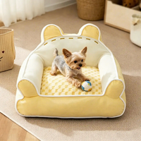 Lit pour chat en forme d'ours, chaud pour l'hiver, toutes saisons, canapé-lit en peluche douce pour animaux de compagnie, tapis de couchage confortable pour chien, fabricant en gros