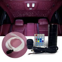 6w dc12v source de lumière d'éclairage élevée + 300 ciel étoiles faisceau de fibres optiques en plastique pour voiture led lumières à fibres optiques