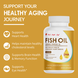 Cápsulas de Aceite de Pescado, 1200 mg por Cápsula, <span class=keywords><strong>Omega</strong></span>-<span class=keywords><strong>3</strong></span> (360 mg EPA y DHA), Apoyo para la Salud del Corazón y el Cerebro, Suministro a Granel con Certificación GMP - Product Image 6