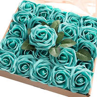 Fleurs artificielles en mousse, 50 pièces, roses pour la décoration de mariage/maison