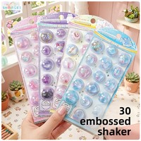 Pegatinas Redondas de Epoxi, 6 Sets de Colores Pastel, Lindos Animales y Estrellas, Calcomanías 3D Transparentes con Brillo, para Decorar Diarios, Teléfonos, Tazas y Manualidades