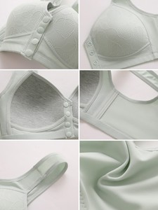 Reggiseno Plus Size da Donna con Chiusura Frontale, Pizzo Floreale, Traspirante, Senza Ferretto, Comodo, Monopezzo, Senza Cuciture, per Allattamento - Product Image 6