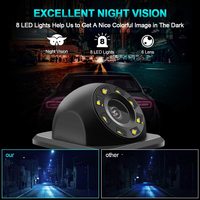 Caméra de recul 8 lumières LED Vision nocturne HD étanche IP68 avec caméra de recul pour véhicule super grand angle 170 degrés