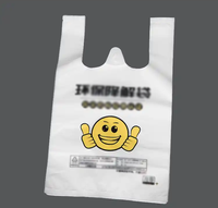 Sacs de courses en plastique recyclables personnalisés en HDPE/LDPE avec poignée, taille et épaisseur personnalisées, imprimés pour supermarchés et expositions