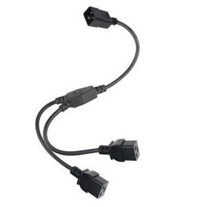 Rallonge extérieure répartiteur Y Power Flat Black C19 à C20 1 à 2 sorties - Product Image 1