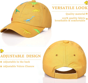 หมวกแก๊ปเด็กทรงสปอร์ตสไตล์ไดโนเสาร์ ปรับขนาดได้ สำหรับเด็กผู้ชายและเด็กผู้หญิง วัสดุผ้าทั่วไป - Product Image 3