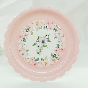 จานกระดาษลายดอกไม้ DAMAI ชุดพรีเมียมสำหรับงานเลี้ยงวันเกิดเด็ก งานเลี้ยงน้ำชา รูปทรงดอกไม้ สีชมพู พร้อมถ้วยและผ้าเช็ดปาก - Product Image 6