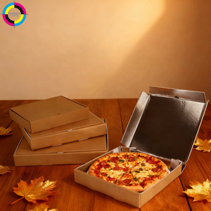 Caja de <span class=keywords><strong>Pizza</strong></span> Personalizada con Logotipo, Forrada con Papel de Aluminio, Ecológica, de Papel Kraft, con Aislamiento Térmico, para Entrega de Alimentos - Product Image 5