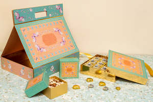 Butterfly Blue <strong>Empty</strong> Sweet Boxes Ramadan Pastel Elegance <strong>Hamper</strong> Set Christmas Candy Dessert Packaging Custom Snack <strong>Box</strong> - Product Image 3