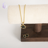 Conjunto de Joyería de Moda para Mujer, Set Combinable con Todo, Nuevo Trébol de la Suerte de Cinco Hojas, Conjuntos de Joyas de Acero Inoxidable