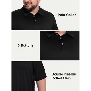 FOXA Polo pour hommes grandes tailles, à séchage rapide, à manches courtes, col classique, haut de golf, taille plus 2XL 8XL - Product Image 5