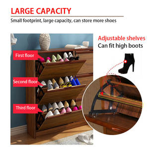 <span class=keywords><strong>Scarpiera</strong></span> Economica per Soggiorno Mobile Porta Scarpe in Legno Regolabile con Anta Scorrevole per Ingresso Montaggio Facile - Product Image 2