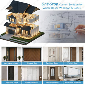 Puerta Principal de Diseño de Alta Calidad de Guangdong Yohome, Puerta de Entrada Grande Negra de Lujo para Casas Modernas - Product Image 4