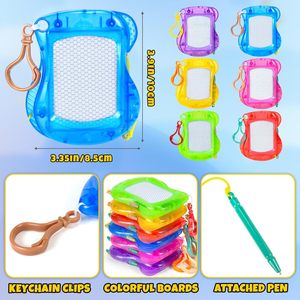 Mini Tableau Magnétique pour Enfants, 6 Couleurs, Effaçable, pour Dessin et Croquis, en Plastique, Porte-clés Sac à Dos, 4,5 Pouces, 5-7 Ans, Fête d'Anniversaire - Product Image 6