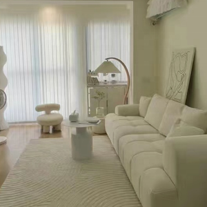 Sang Trọng Nhung Sofa Đặt Đồ Nội Thất 3 Chỗ Ngồi Da Trắng Phòng Khách Sofa Couch Thiết Kế Hiện Đại <span class=keywords><strong>Chesterfield</strong></span> Sofa - Product Image 6