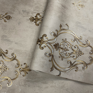 <span class=keywords><strong>Papier</strong></span> <span class=keywords><strong>peint</strong></span> brodé 3D de style <span class=keywords><strong>baroque</strong></span>, luxueux, adapté aux salons, aux chambres et aux décorations d'hôtels, décoration murale non tissée - Product Image 1