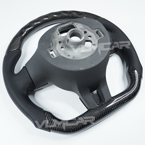Volant personnalisé en fibre de carbone pour Volkswagen Scirocco Jetta <span class=keywords><strong>Golf</strong></span> <span class=keywords><strong>6</strong></span> Polo Gti Mk6 <span class=keywords><strong>6</strong></span> R avec cuir perforé - Product Image 6