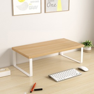 Monitor Lift Stand <b>Desktop</b> Computer Riser Wood <b>Shelf</b> Office Desk Storage Organizer Rectangle Shape Standing Type - Product Image 4