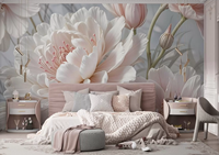 Papier peint moderne 3D à grandes fleurs, murale photo personnalisée, motif floral pivoine, revêtement mural pour chambre à coucher, fond de mur, décoration intérieure