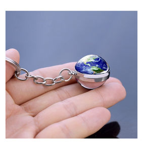 Porte-clés en verre avec boule de planète de l'univers, galaxie, lune, terre, Mars, Neptune, Mercure, Jupiter, double face, pendentif, bijoux - Product Image 5