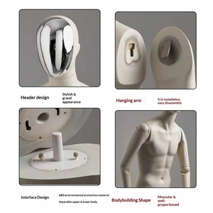 Espositore di Alta Gamma per Negozio di Moda Maschile con Manichino a Figura Intera, con Braccia Pieghevoli - Product Image 2